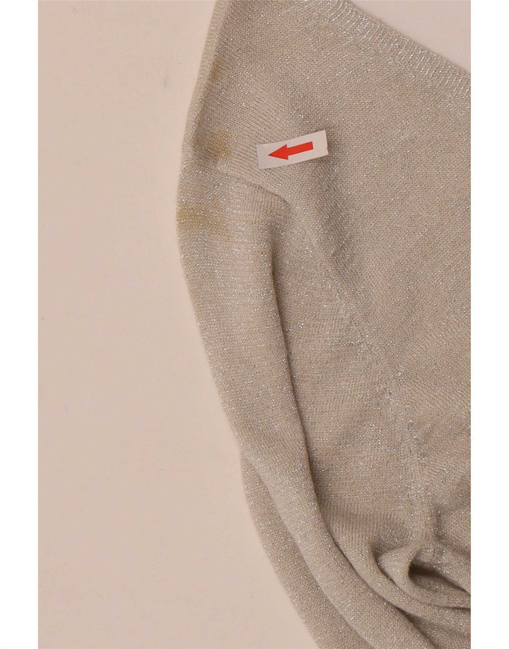 Oasis Womens Top Long Sleeve UK 16 Large Grey Flecked Viscose