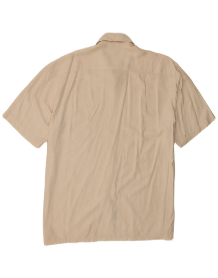 Nautica Mens Short Sleeve Shirt XL Beige Silk