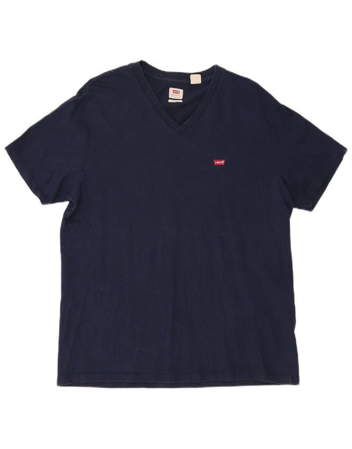 LEVI'S Mens Standard T-Shirt Top Large Navy Blue Cotton Classic