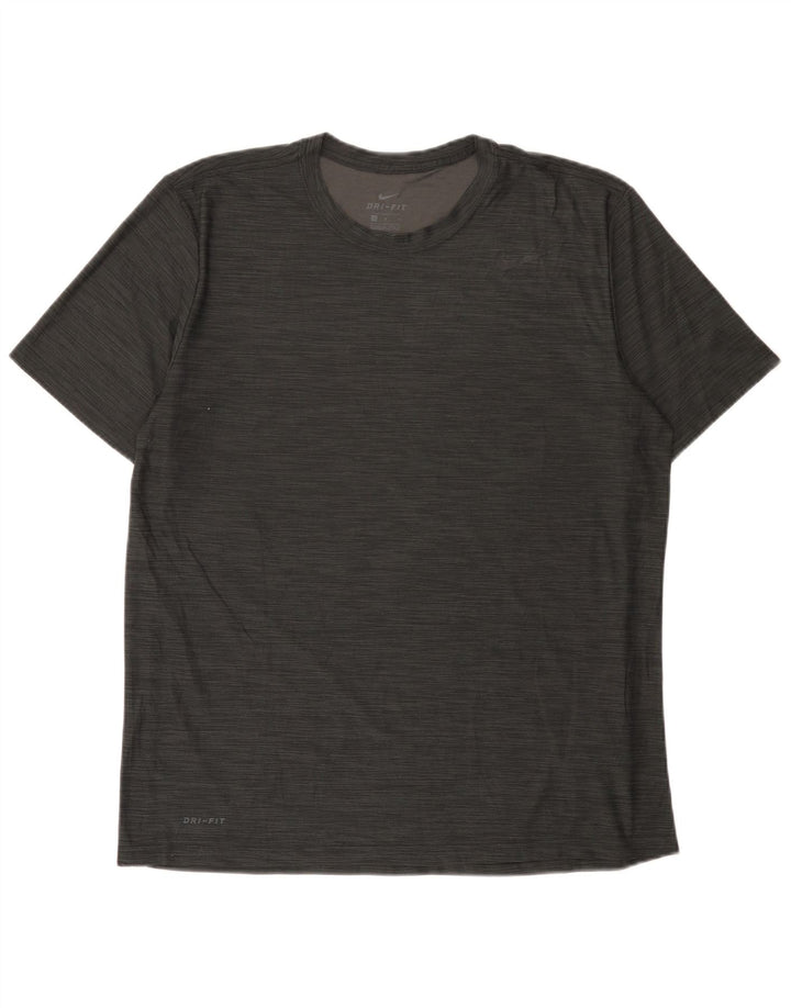 Nike Herre Dri Fit T-shirt Top Stor grå Flecked Polyester