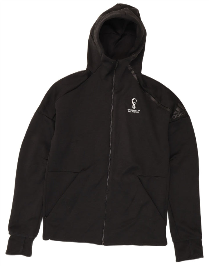 Adidas Mens Zip Hoodie Suéter Médio Preto Poliéster