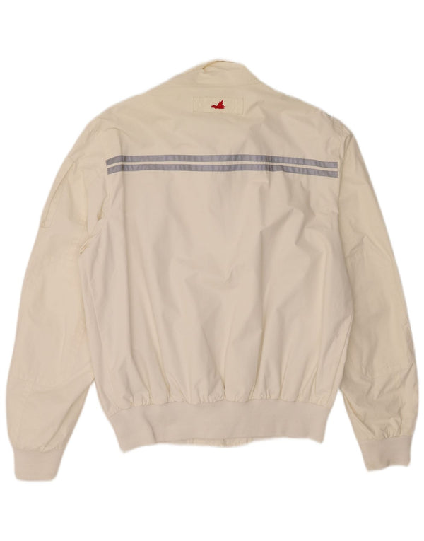 Museum Mens Graphic Bomber Jacket UK 42 XL Off White Colourblock Poliamida