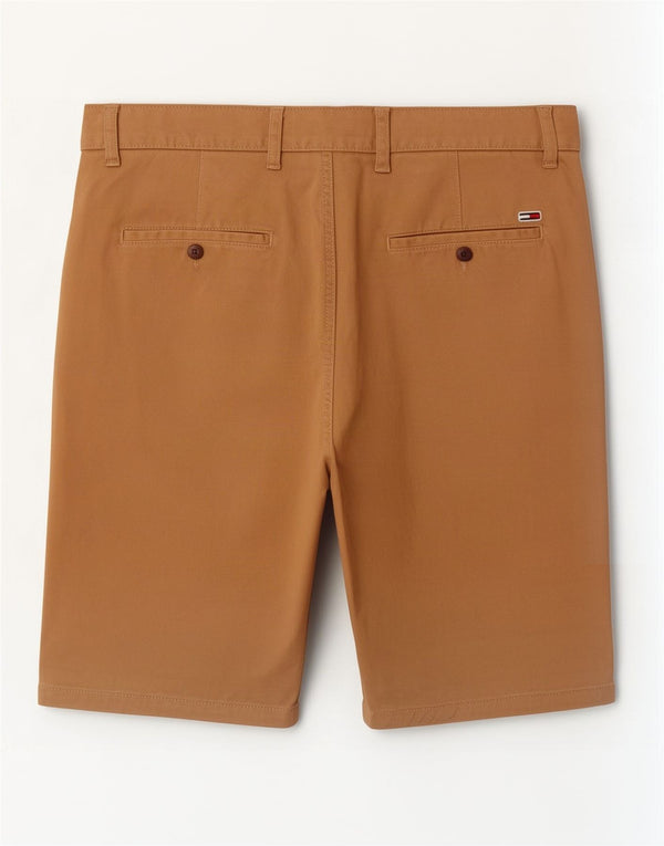 Pantaloncini chino da uomo Tommy Hilfiger medi W32 in cotone marrone