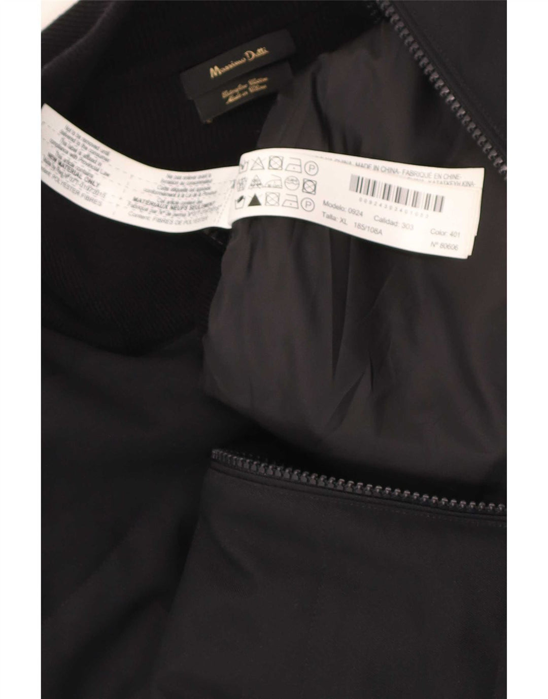 Męska kurtka bomberka Massimo Dutti UK 42 XL, czarna bawełna