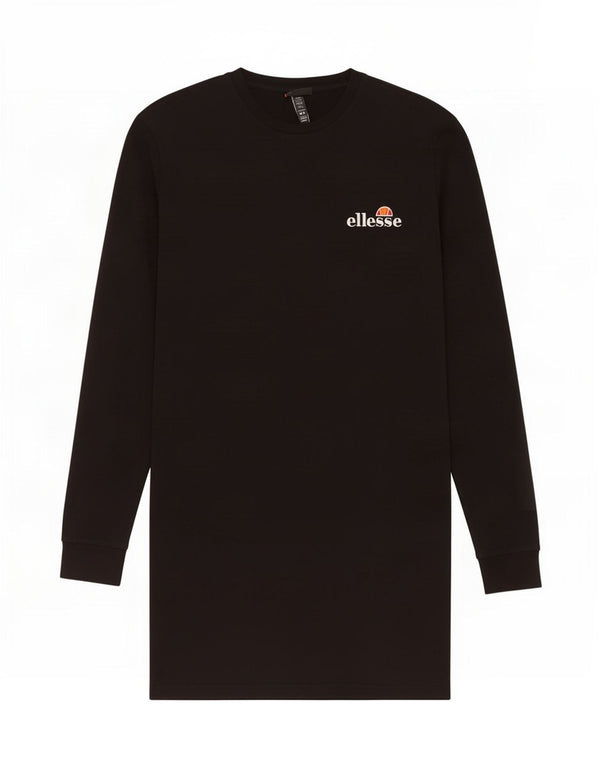 Abito t-shirt oversize a maniche lunghe da donna Ellesse UK 6 XS cotone nero