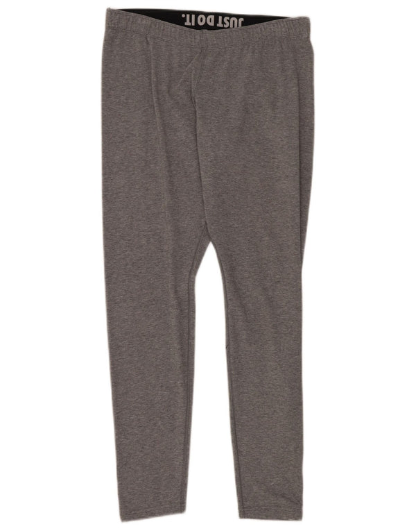 Nike Womens Graphic Leggings UK 14 Large Grey Flecked