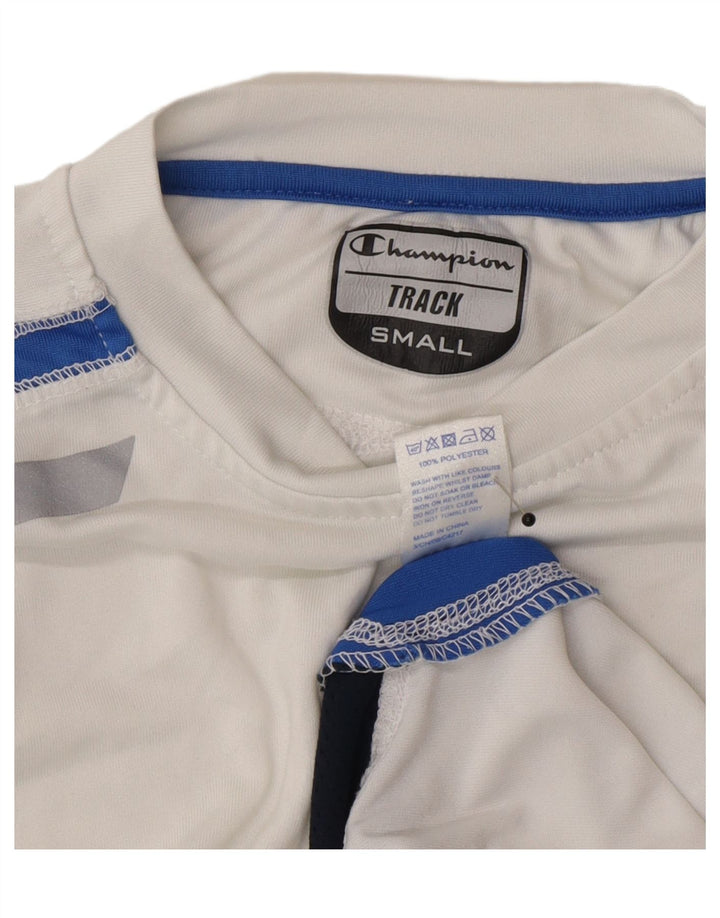 Champion Mens Loose Fit Top Long Sleeve Small White Colourblock Polyester