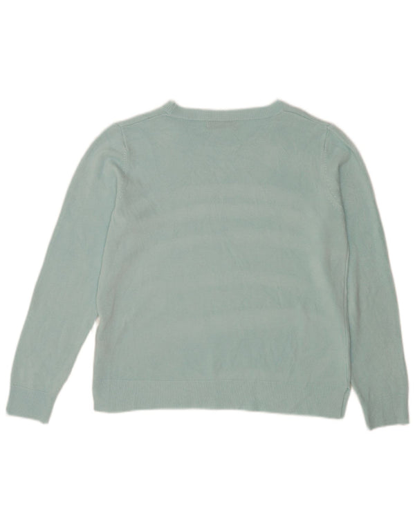 Marks & Spencer Womens Crew Neck Jumper Sweater UK 16 Large Turquoise