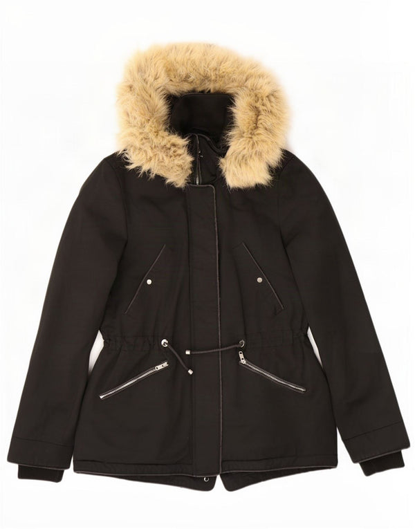 Giacca Parka con cappuccio da donna Zara UK 6 XS poliestere nero