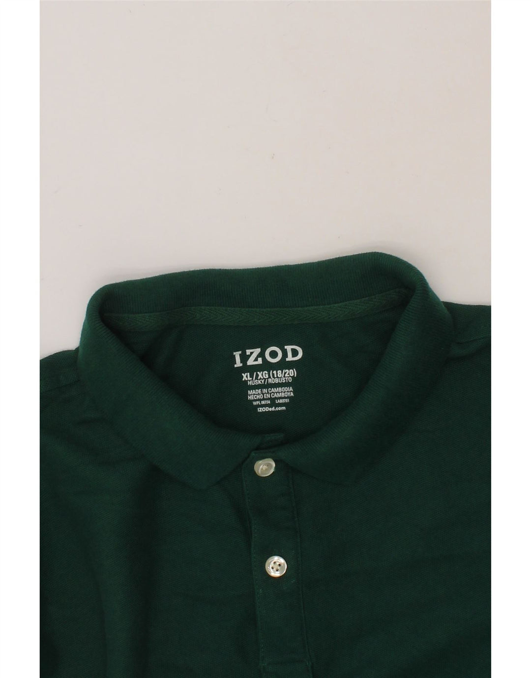 IZOD Boys Polo Shirt 15-16 Years XL Green Cotton Vintage Izod and Second-Hand Izod from Messina Hembry 