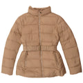 Zara Mujer Chaqueta Acolchada UK 10 Small Beige Poliéster