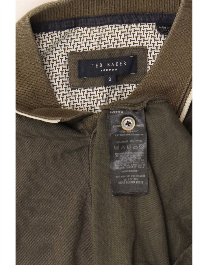 Tricou polo pentru bărbați Ted Baker Mărimea 3 Medium Kaki Modal
