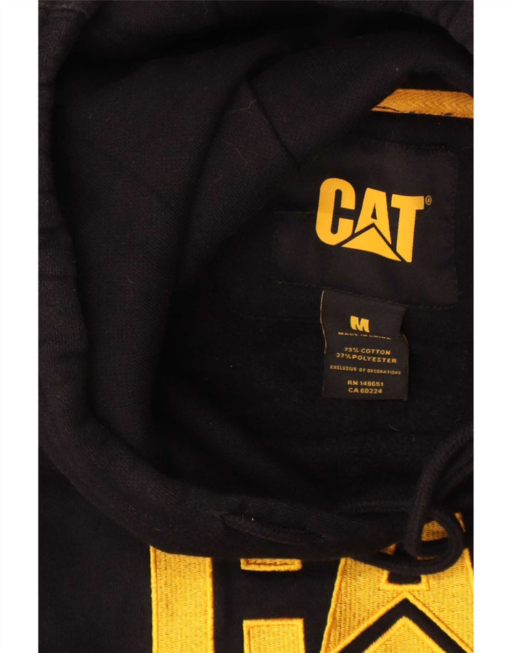 Caterpillar Mens Graphic Hoodie Jumper Medium Black Cotton