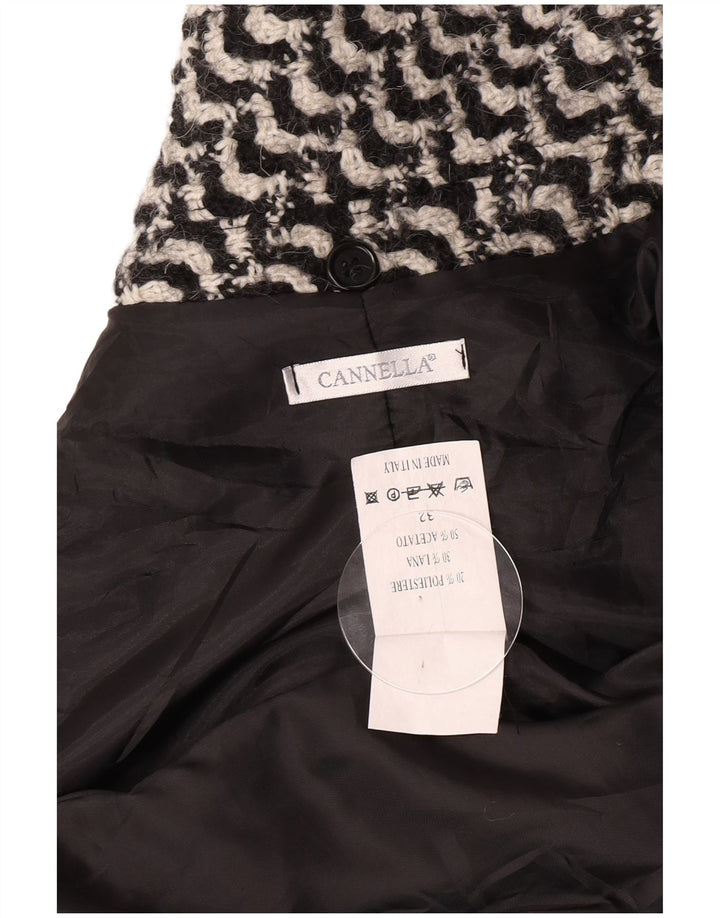 Soprabito vintage da donna IT 50 XL Acetato geometrico nero