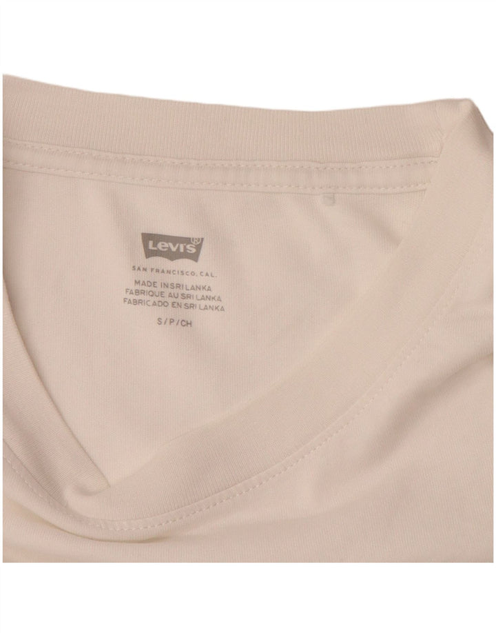 LEVI'S Womens Crop Oversized T-Shirt Top UK 10 Small White Cotton