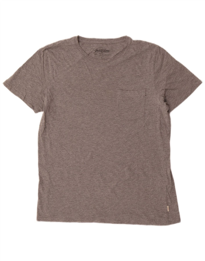 Jack & Jones Mens T-Shirt Top XL Grey Cotton