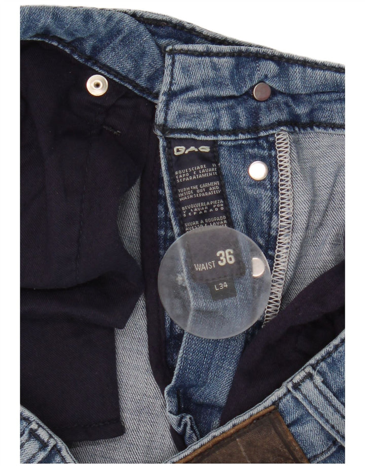 Gas Mens Straight Jeans W36 L29 Blue Cotton