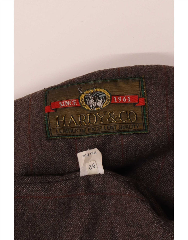 Jaqueta de couro masculina vintage IT 52 XL preta