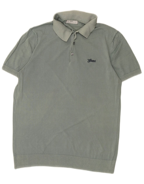 Guess Mens Short Sleeve Polo Neck Jumper Sweater XL Green