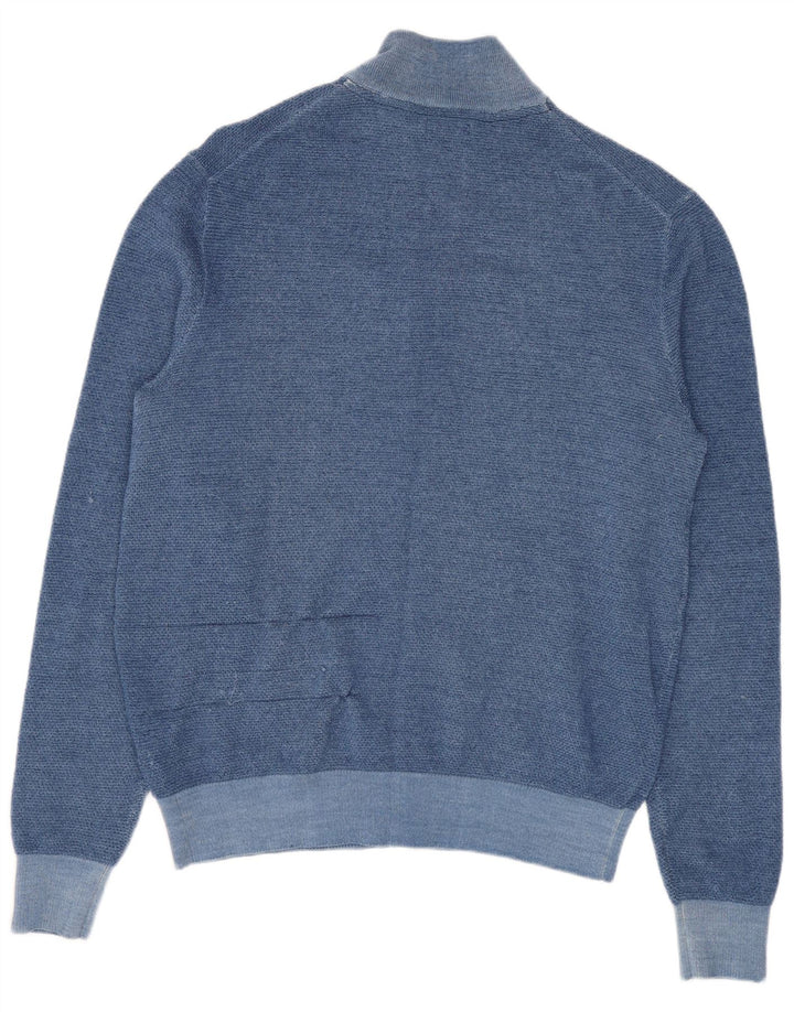 Sun68 Mens Cardigan Sweater Medium Blue Merino Wool