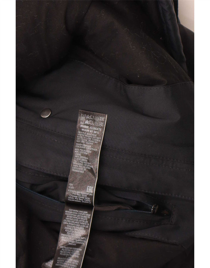 Marks & Spencer Mens Hooded Utility Jacket UK 40 Large Black Polyester