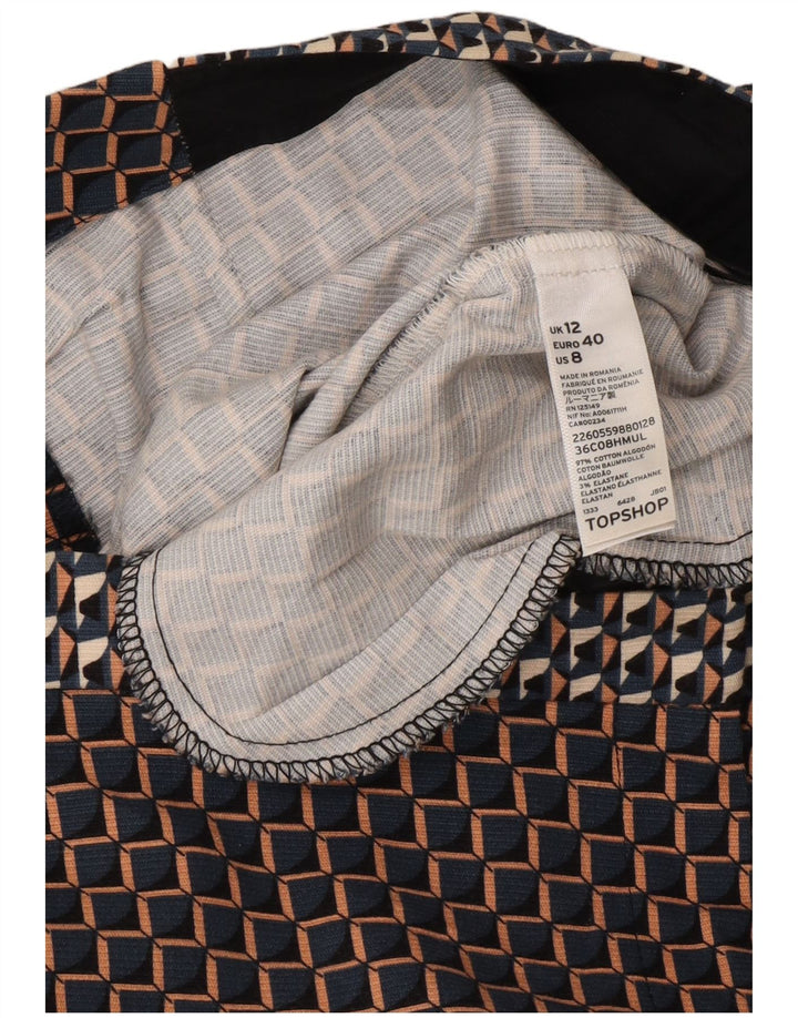 Topshop Womens Cropped Trousers UK 12 Medium W32 L25 Multicoloured