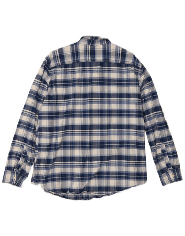 Camisa masculina de flanela padrão Levi's XL azul xadrez algodão