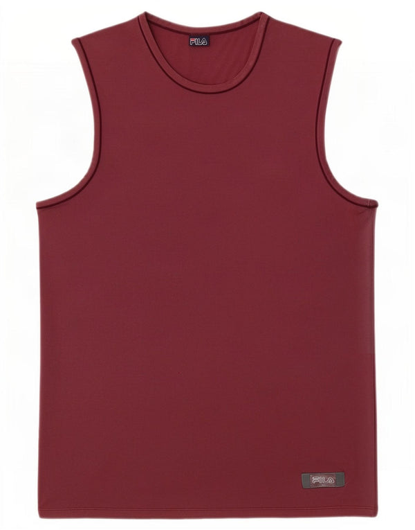 Fila Womens Vest Top UK 8 Small Burgundy