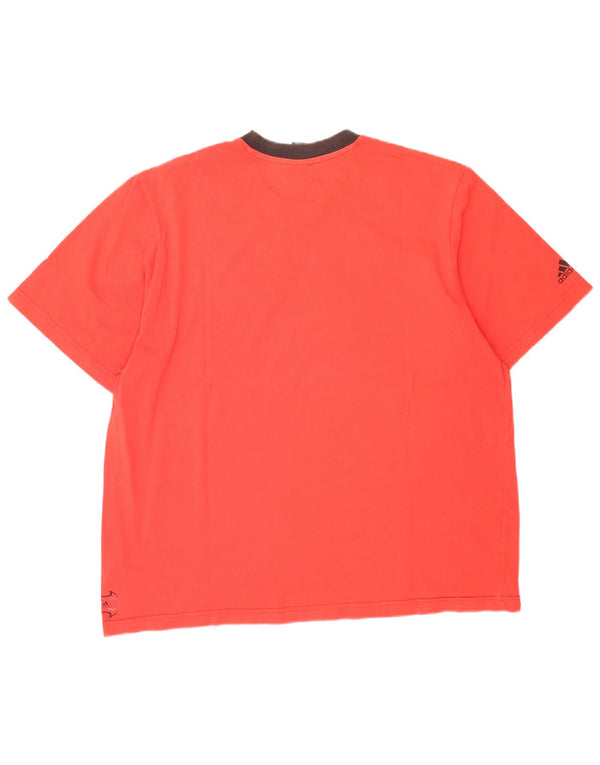 Adidas Herre Grafisk T-Shirt Top 2XL Rød Bomuld