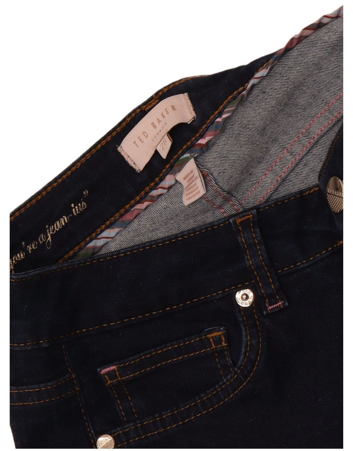 Ted Baker Damen Slim Jeans W28 L26 Marineblau geblümt