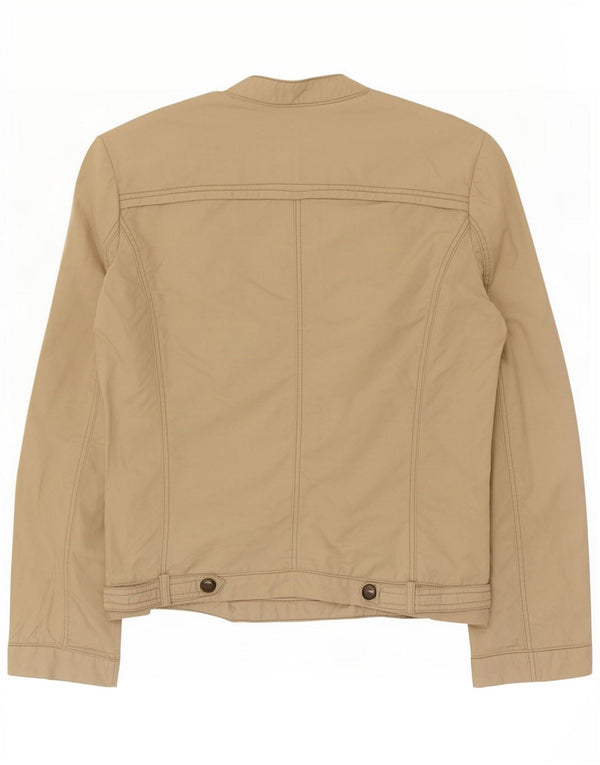 Zara Γυναικείο Bomber Jacket UK 12 Medium Beige Βαμβακερό