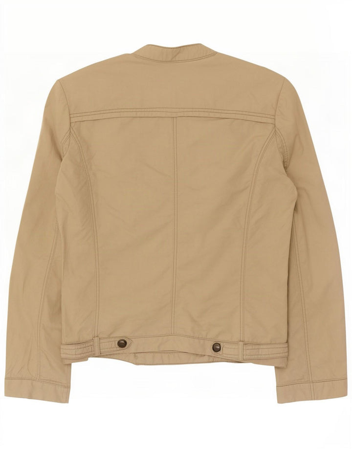 Zara Γυναικείο Bomber Jacket UK 12 Medium Beige Βαμβακερό