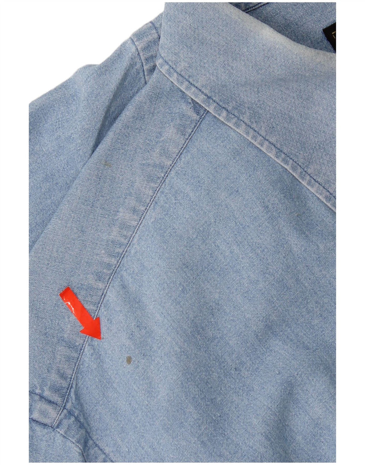 Fay Mens Denim Shirt Large Blue Cotton