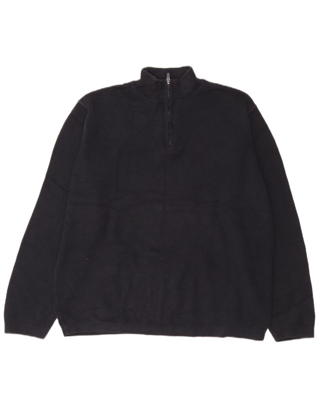 Marks & Spencer Mens Blue Harbour Zip Neck Jumper Sweater XL Navy Blue