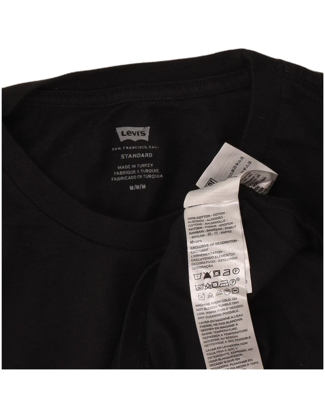 Męski standardowy top Levi's z długim rękawem, średnio czarny, bawełniany