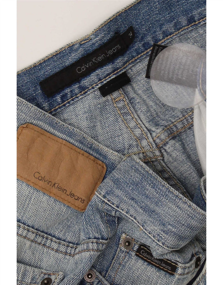 Calvin Klein Mens Straight Jeans W34 L30 Blue Cotton
