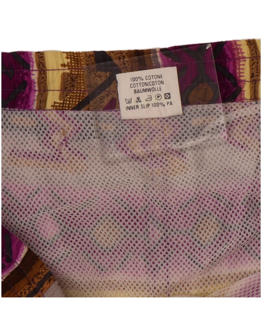 Santostefano Mens Swimming Shorts Large Multicoloured Fair Isle Cotton