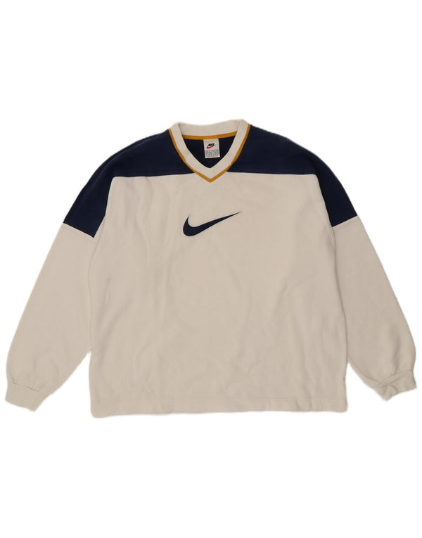 Nike grafisk sweatshirt til mænd UK 39/41 Medium White Colourblock