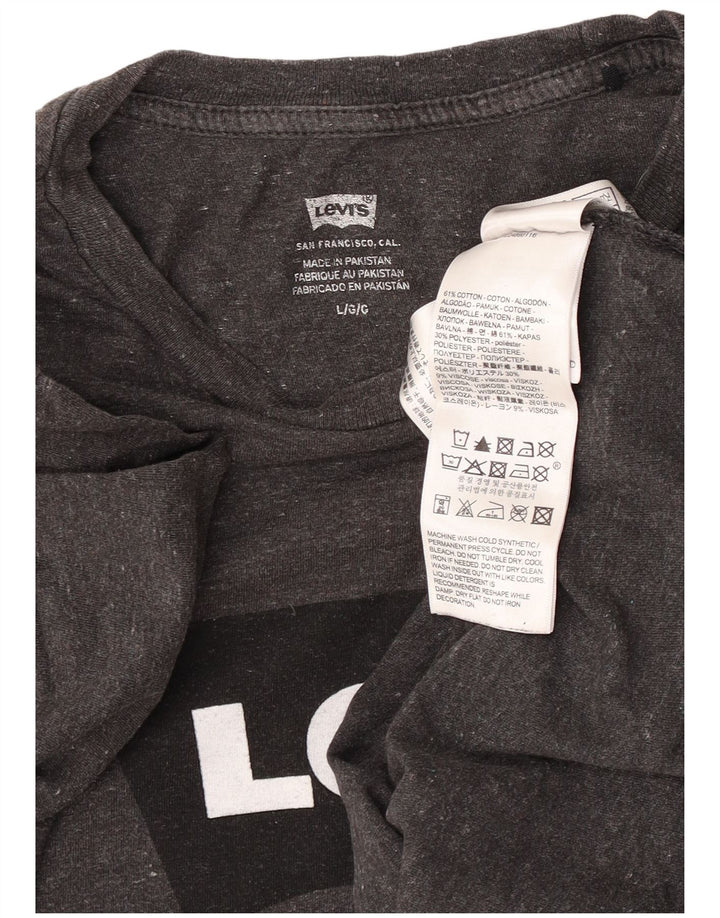 Levi's T-Shirt Graphique Homme Large Gris Moucheté Coton
