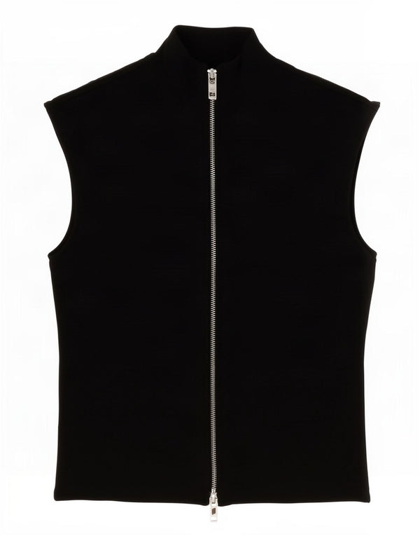 Zara Dame Ærmeløs Bluse Top UK 10 Small Black Viscose