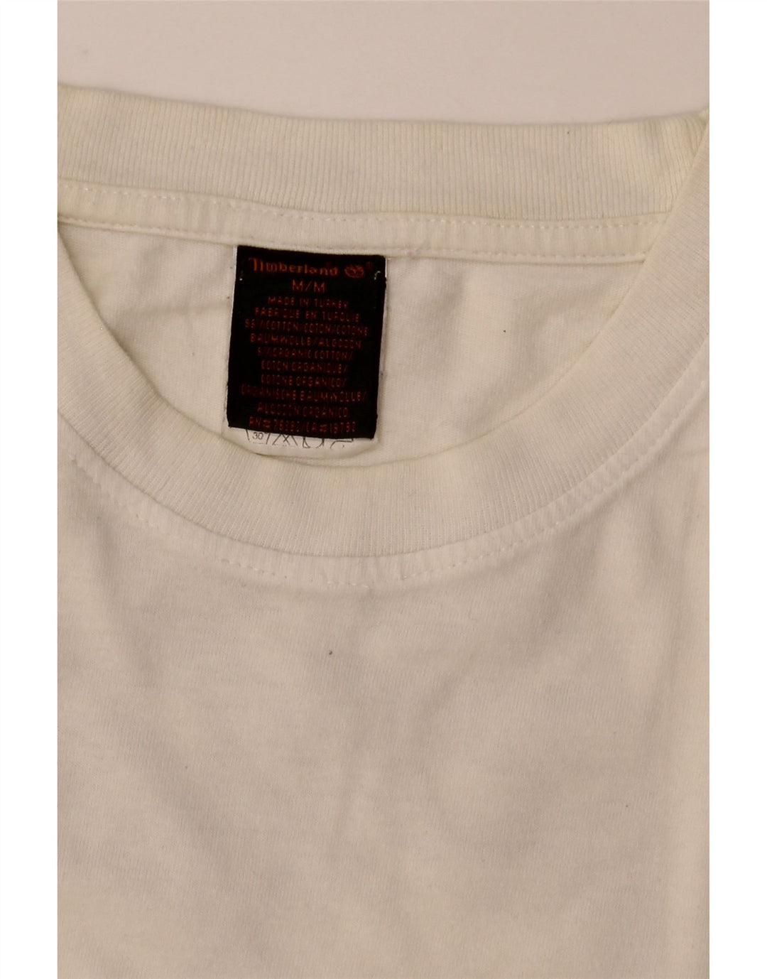 Timberland Mens Graphic T-Shirt Top Medium White Cotton