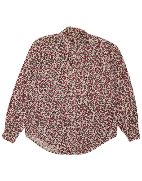 Camisa masculina vintage tamanho único floral multicolorido