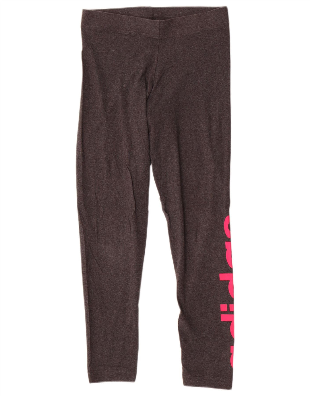 Adidas Womens Graphic Leggings UK 12/14 Medium  Grey Cotton