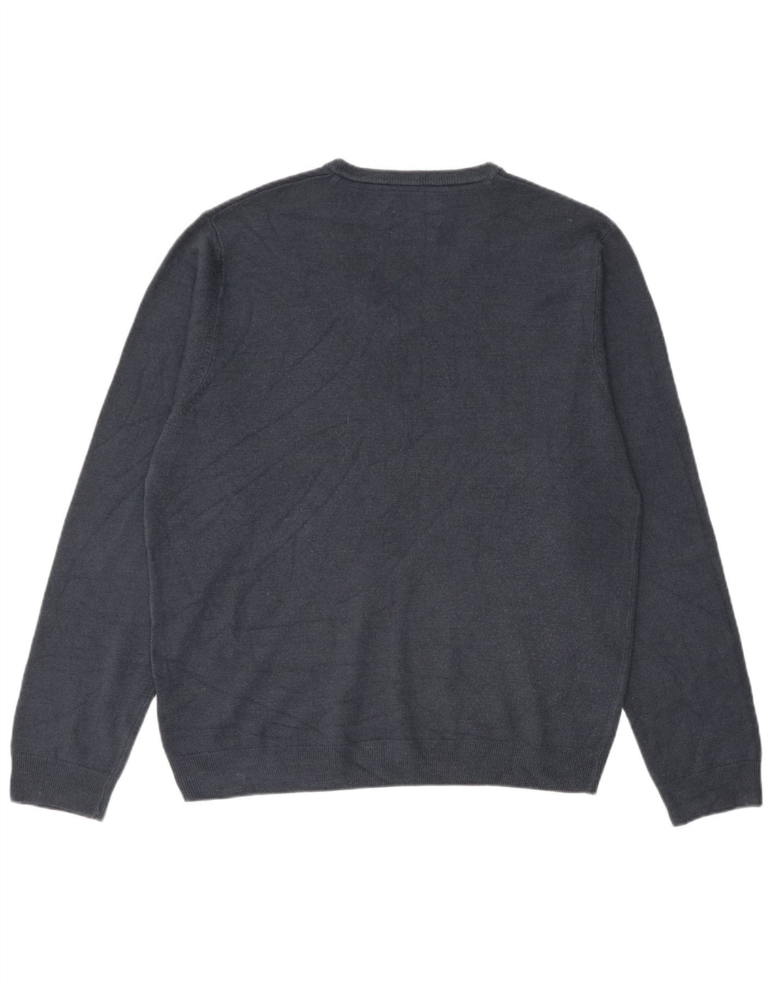 Marks & Spencer Mens V-Neck Jumper Sweater Large Navy Blue Acrylic