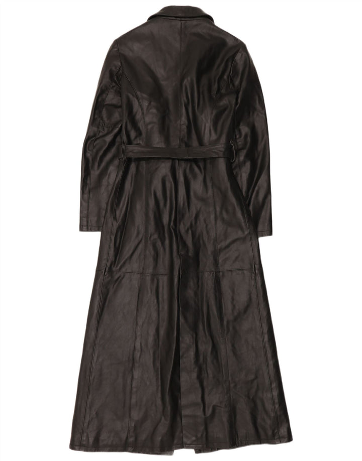 Lavorazione Artigianale Womens Leather Coat IT 42 Medium Black
