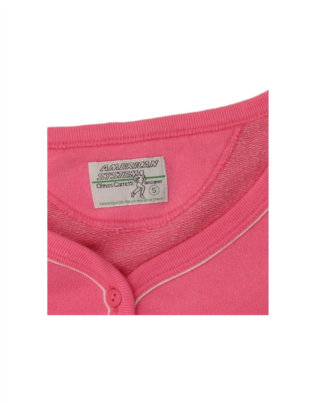 AMERICAN SYSTEM Womens Oversized Graphic Cardigan Sweater UK 10 Small Pink Vintage American System and Second-Hand American System from Messina Hembry 