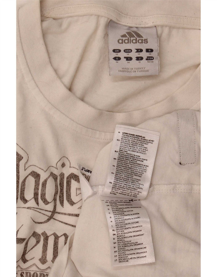 Adidas Mens Graphic T-Shirt Top Medium White Cotton