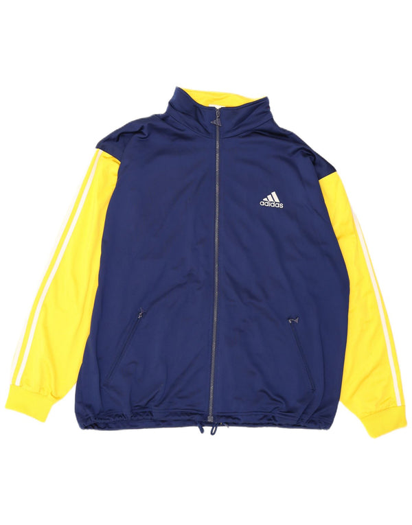 Giacca da ginnastica grafica da uomo Adidas UK 48/50 XL Blu navy Colourblock