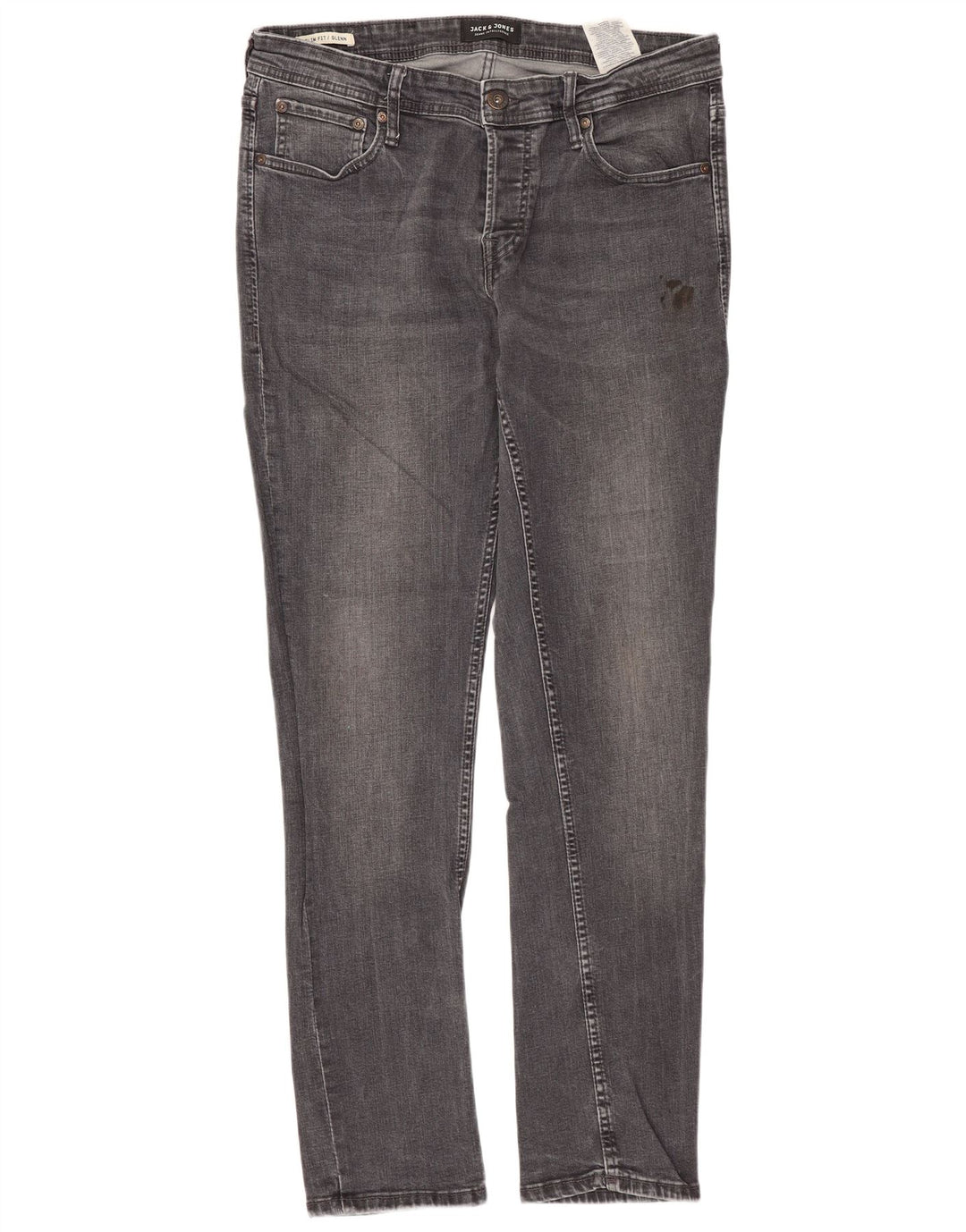 JACK & JONES Mens GLENN Slim Jeans W32 L32 Grey Cotton