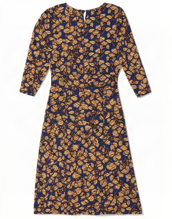 Joe Browns Womens 3/4 Sleeve Sheath Dress UK 10 Small Navy Blue Floral